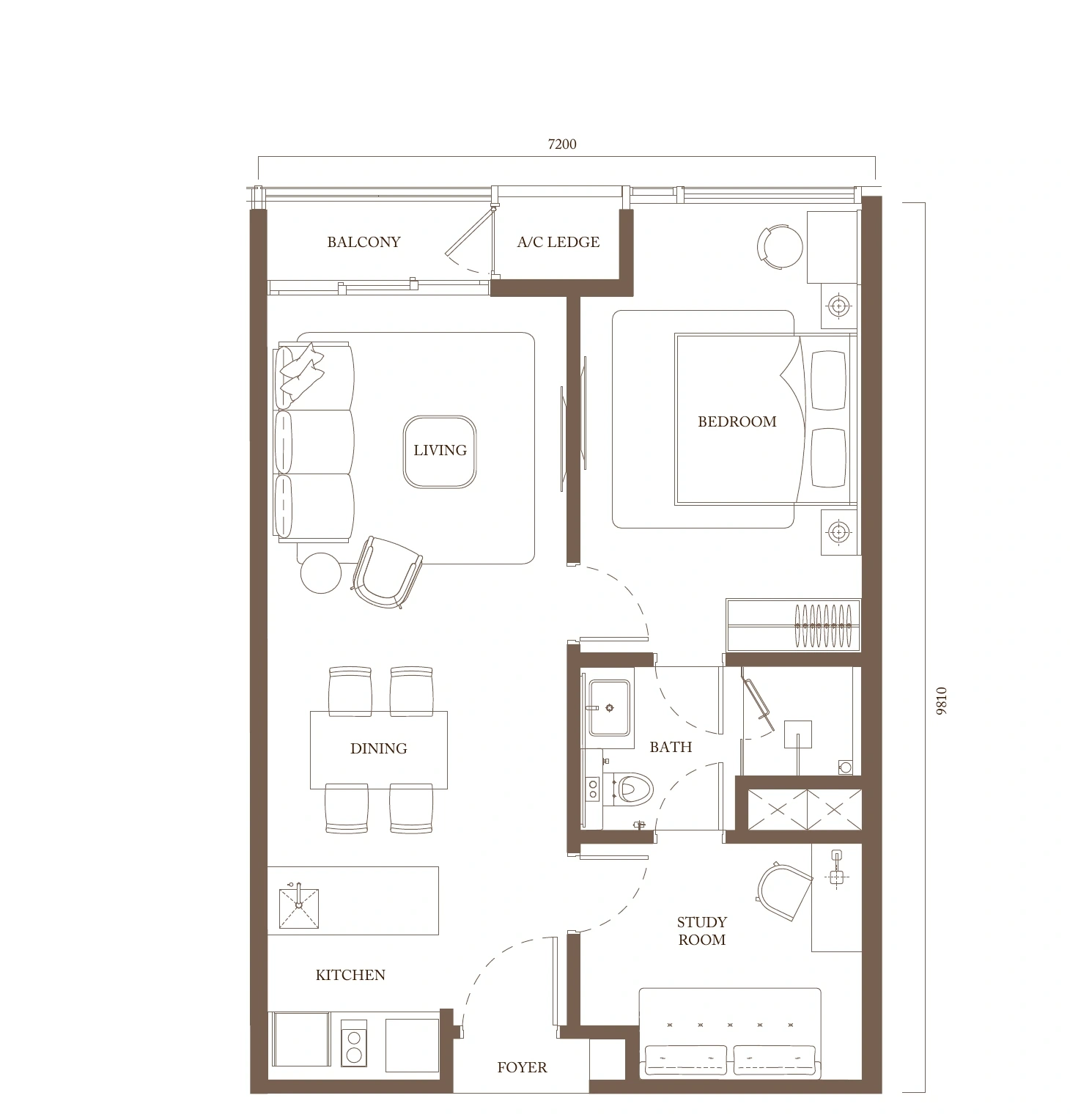 Pavilion Square Type B1 floor plan
