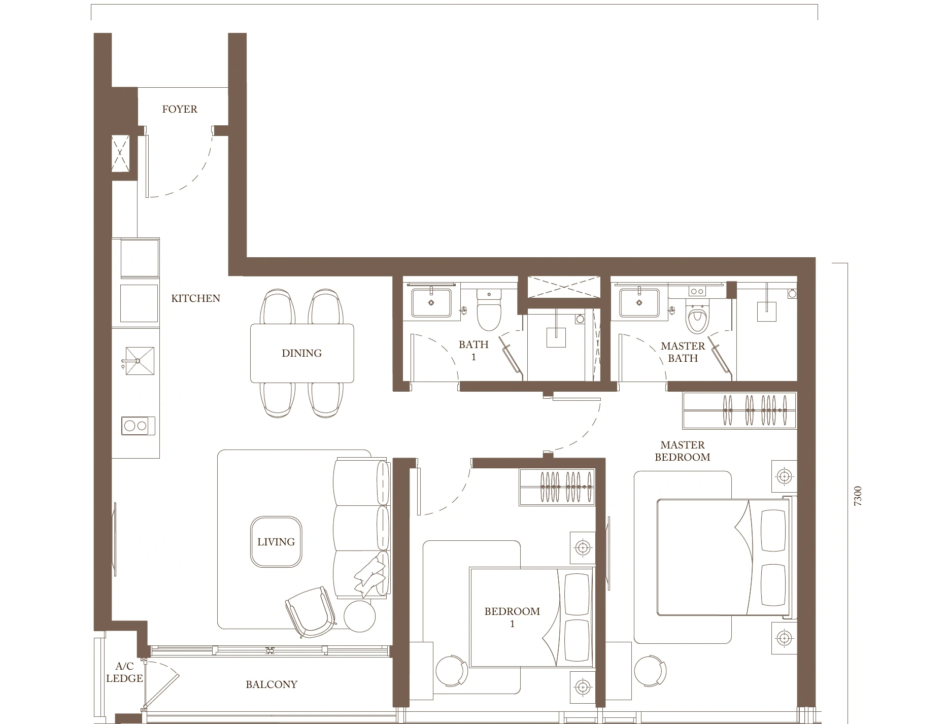 Pavilion Square Type C1 floor plan