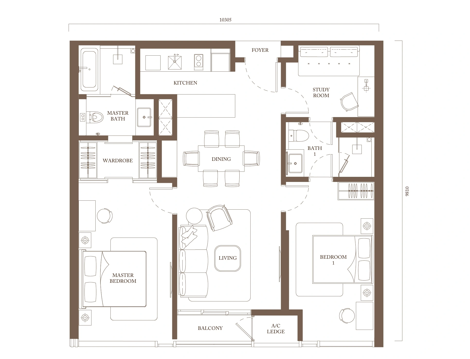Pavilion Square Type C3 floor plan